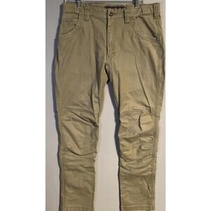 Walls Men's Ditchdigger Double Knee Tan Duck Canvas Work Pants 34x34 Great Cond